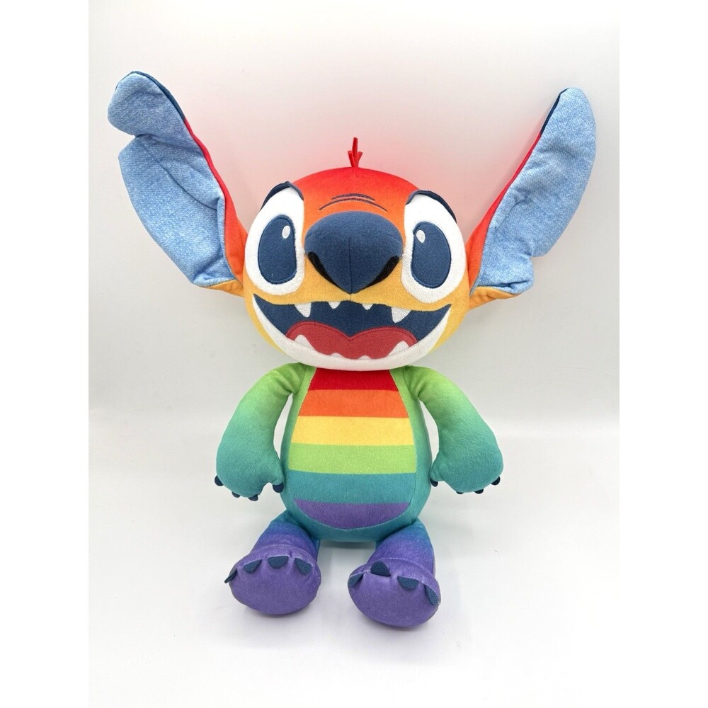 Disney Rainbow Collection Pride‎ Plush STITCH - Lilo & Stitch Just Play Rare 15”
